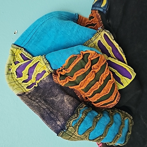 SEVENTH AVENUE | Hippie Patchwork Razor Cut Gypsy Hooded Jacket Bohemian, Size M - Picture 9 of 9